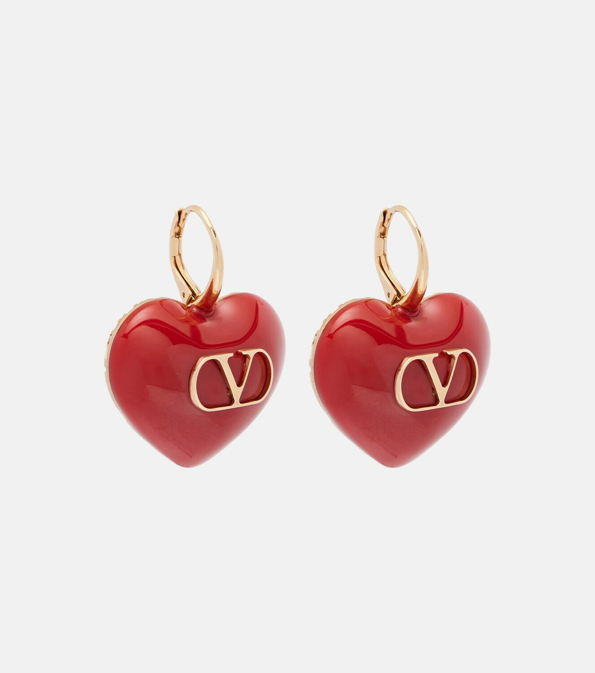Valentino Cœur Royal VLogo enamel earrings