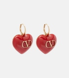 Valentino Cœur Royal VLogo enamel earrings