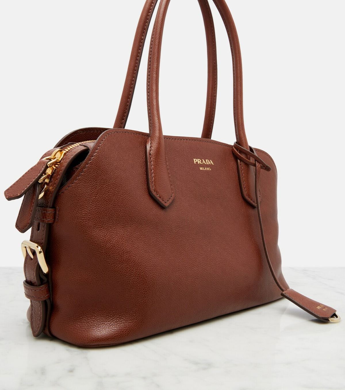 Prada Prada Signet Medium leather bowling bag