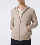 Allude Knitted wool and cashmere zip-up hoodie