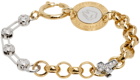 IN GOLD WE TRUST PARIS SSENSE Exclusive Silver & Gold Cross Bracelet