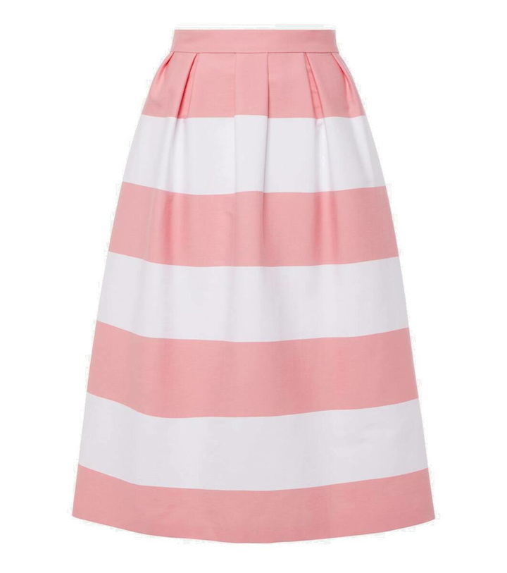 Photo: Carolina Herrera Striped pleated cotton-blend midi skirt