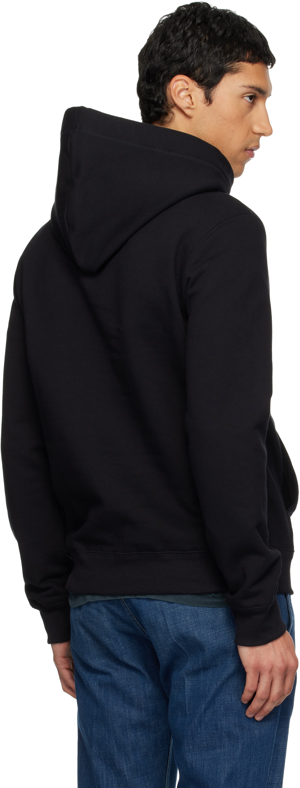 Lanvin Black 'Lanvin' Shearling Cotton Hoodie