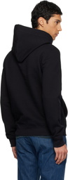 Lanvin Black 'Lanvin' Shearling Cotton Hoodie