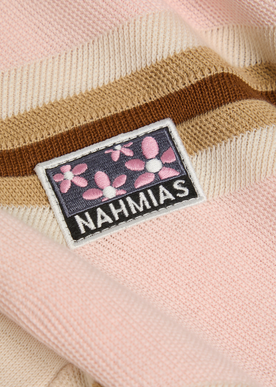 Nahmias Logo-appliquéd Striped Cotton Piqué Polo Shirt Pink