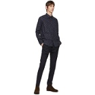 PS by Paul Smith Navy Turn Up Pleated Trousers