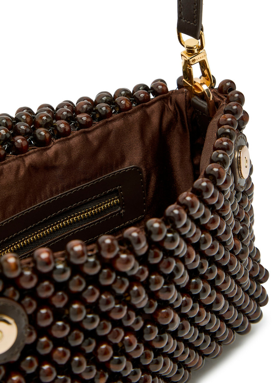 Staud Timmy Beaded Shoulder bag - Dark Brown - One Size