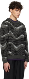 Dime Gray Houndstooth Knit Sweater