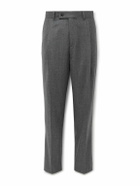 Caruso - Slim-Fit Pleated Wool Trousers - Gray