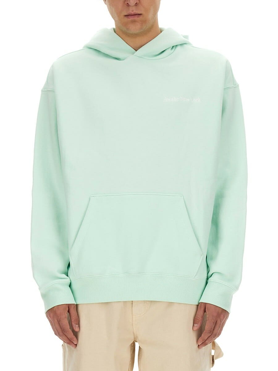 Awake NY Men's Script Quarter Zip Sweatshirt in Black Awake NY
