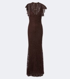 De La Vali Laia cutout cotton-blend lace maxi dress