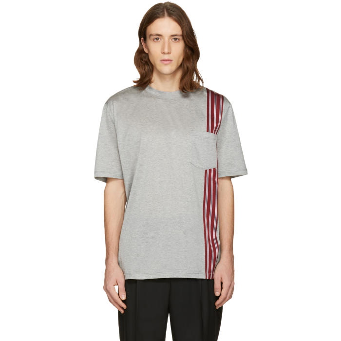 Photo: Lanvin Grey Stripe Ribbon T-Shirt