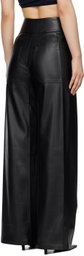 BEVZA Black High-Rise Faux-Leather Trousers