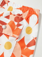 Bather - Daisy Trip Straight-Leg Mid-Length Floral-Print Swim Shorts - Orange