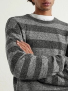 Officine Générale - Randy Striped Knitted Sweater - Gray