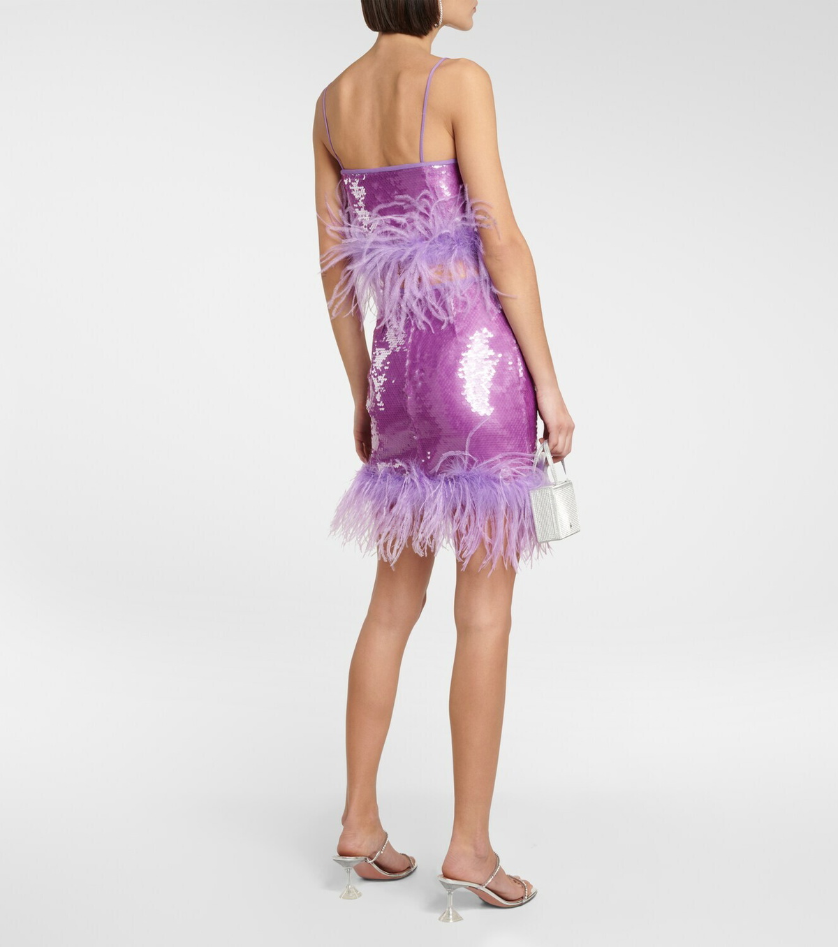 その他 GIUSEPPE DI MORABITO Eco fur long hair Giuseppe di Morabito Feather-trimmed sequined crop top