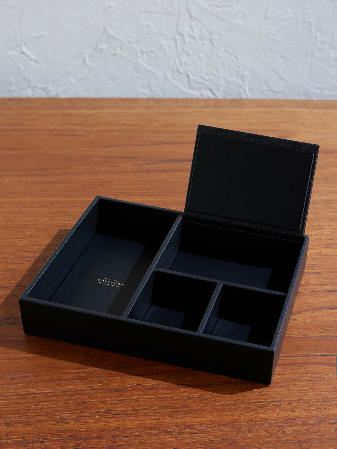 Smythson - Valet Panama Cross-Grain Leather Tray