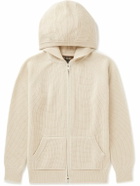 Loro Piana Kids - Waffle-Knit Virgin Wool Zip-Up Hoodie - Neutrals