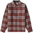 A Kind of Guise Men's Dullu Overshirt in Rusty Rose Check