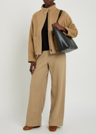 Eileen Fisher Wide-leg Wool Trousers Beige