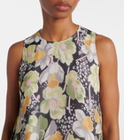 Loewe Floral asymmetric silk maxi dress