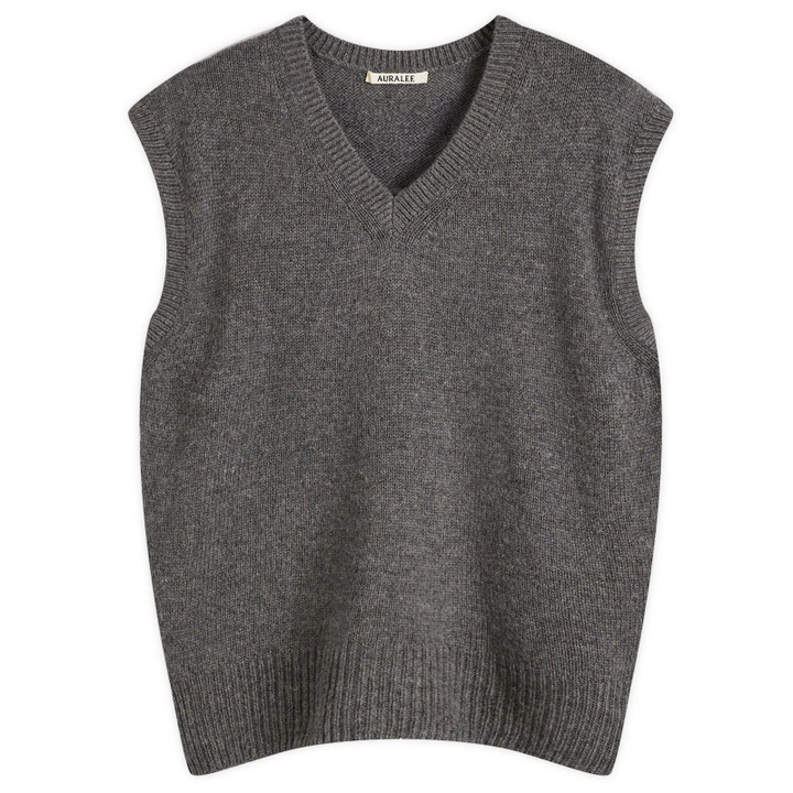 Photo: Auralee Women's Wool Cashmere Silk Knit Vest in Gray