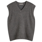 Auralee Women's Wool Cashmere Silk Knit Vest in Gray