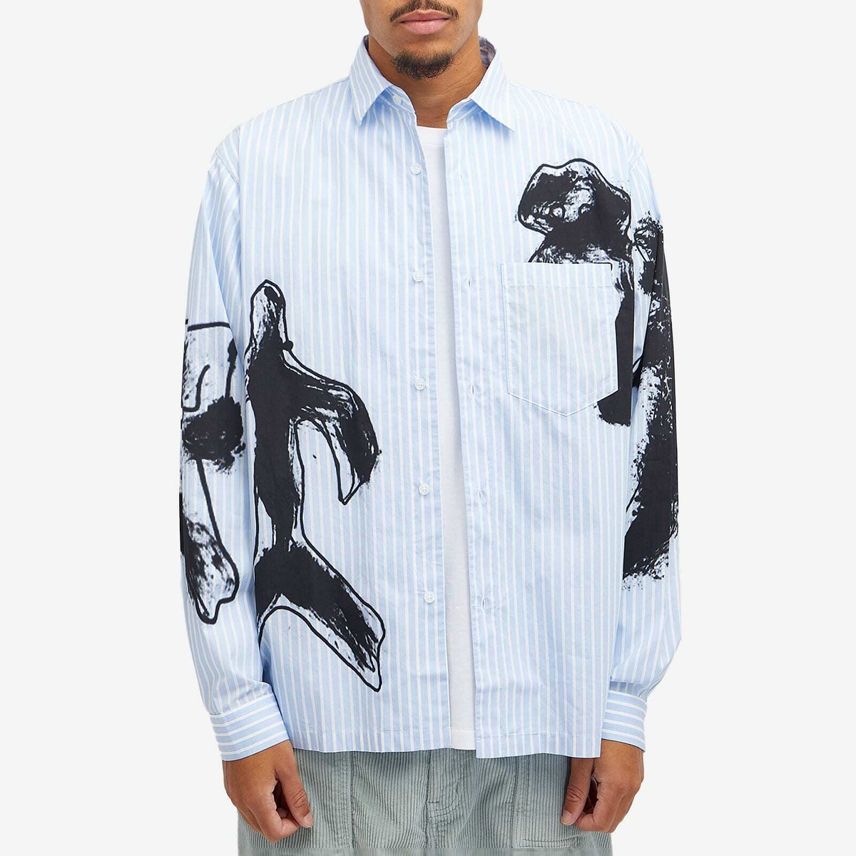 P.A.M. Men's Figures Stripe Shirt in Blue Stripe