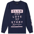 Edwin Men's Long Sleeve Club Love Story T-Shirt in Maritime Blue