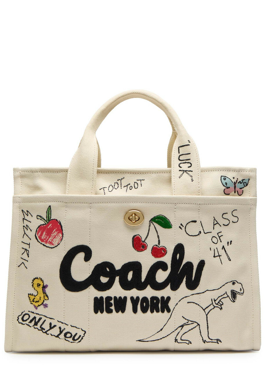 Coach Cargo Embroidered Canvas Tote - White - One Size