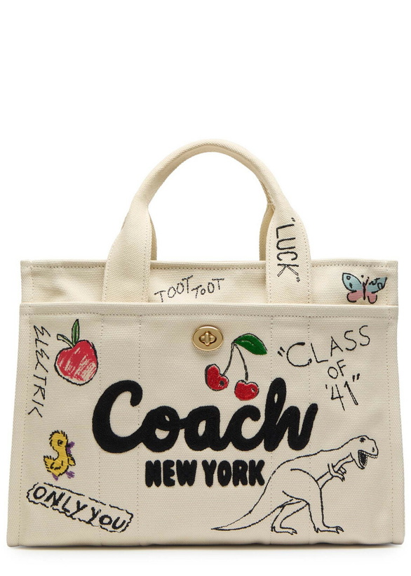 Photo: Coach Cargo Embroidered Canvas Tote - White - One Size