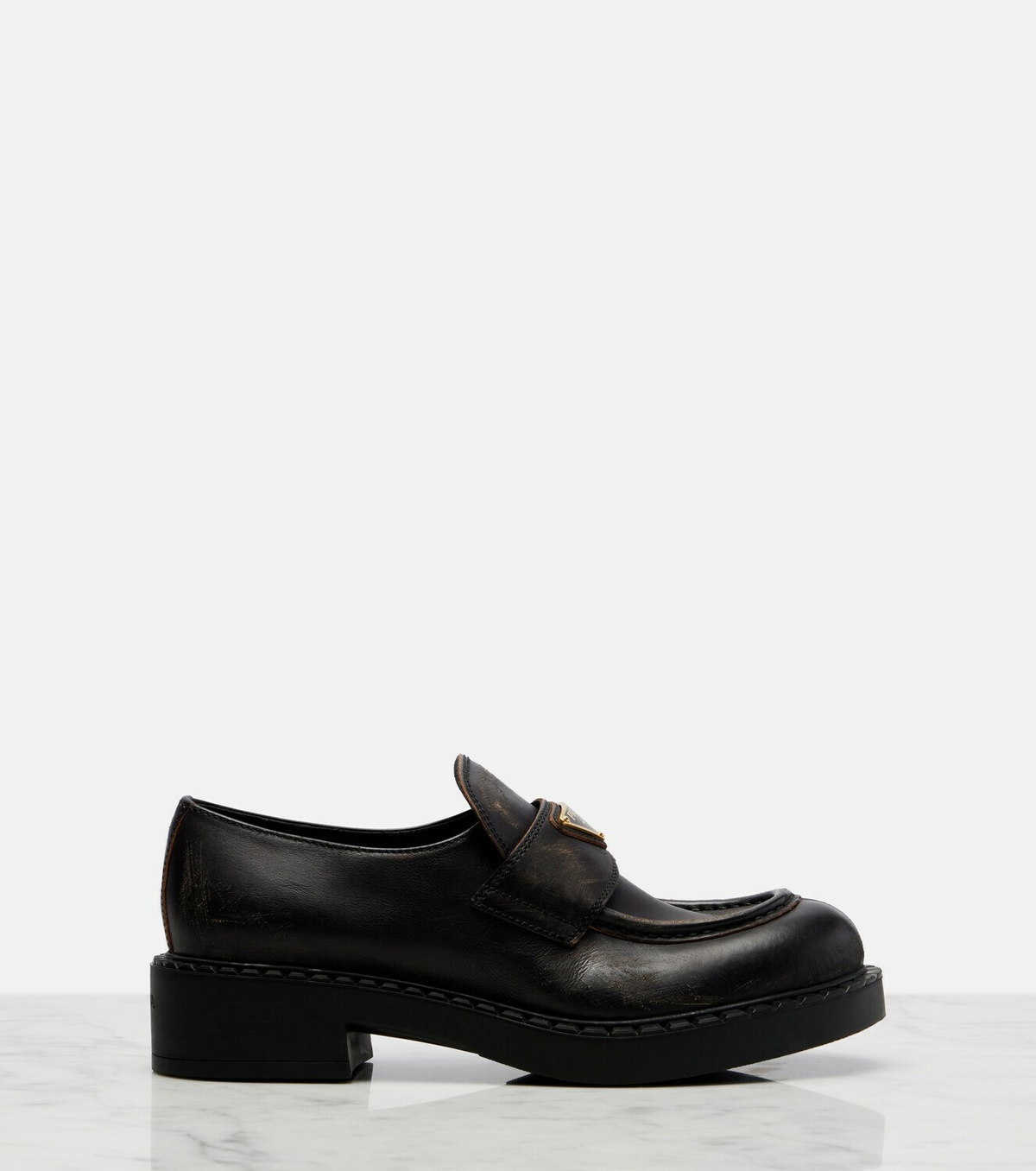 Prada Leather penny loafers
