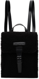 Dr. Martens Black Mini Faux-Shearling Backpack