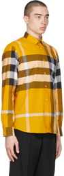 Burberry Yellow Check Stretch Poplin Shirt