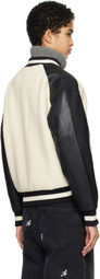 Axel Arigato Off-White & Black Saul Varsity Bomber Jacket