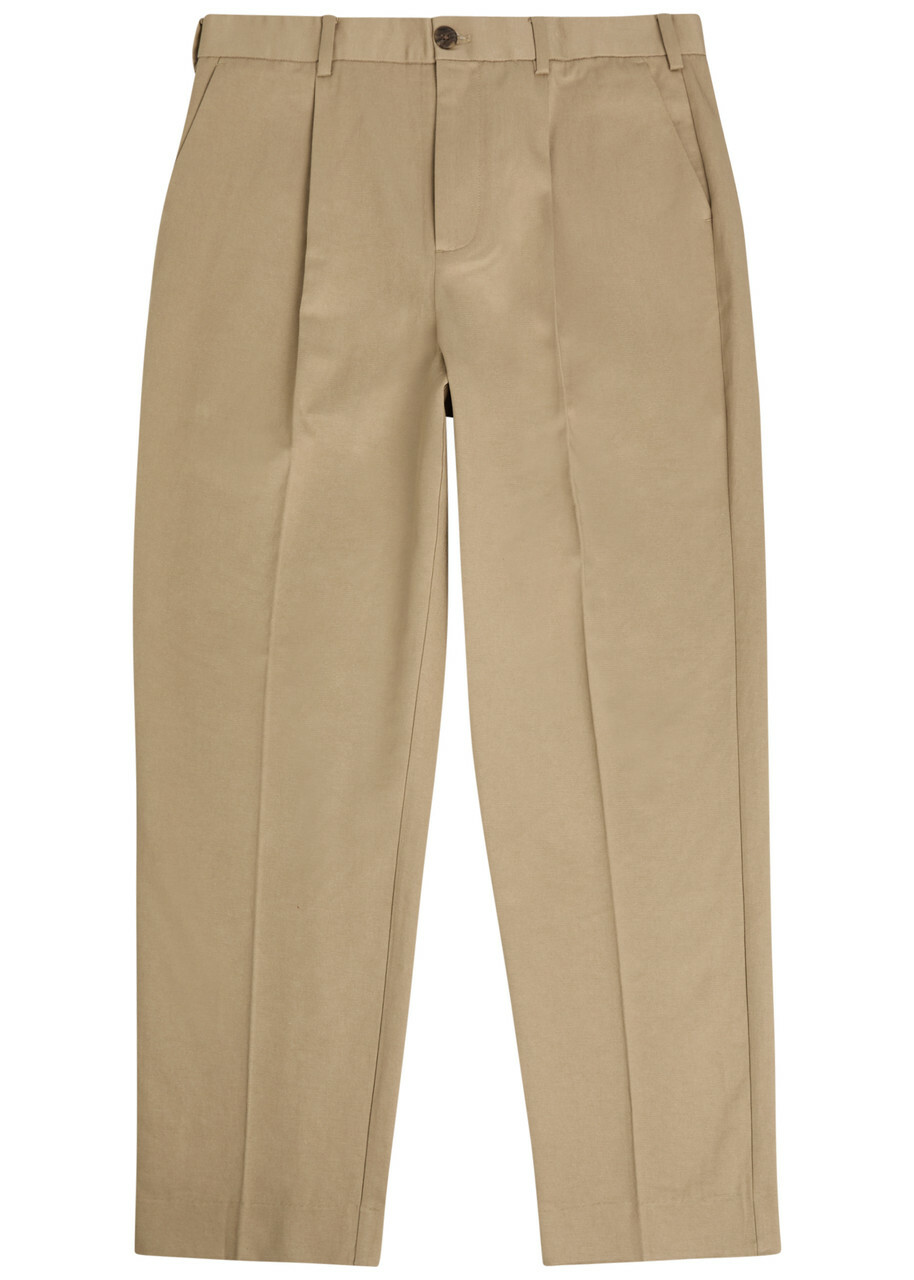 Wax London Aubyn Tapered-leg Twill Trousers Tan