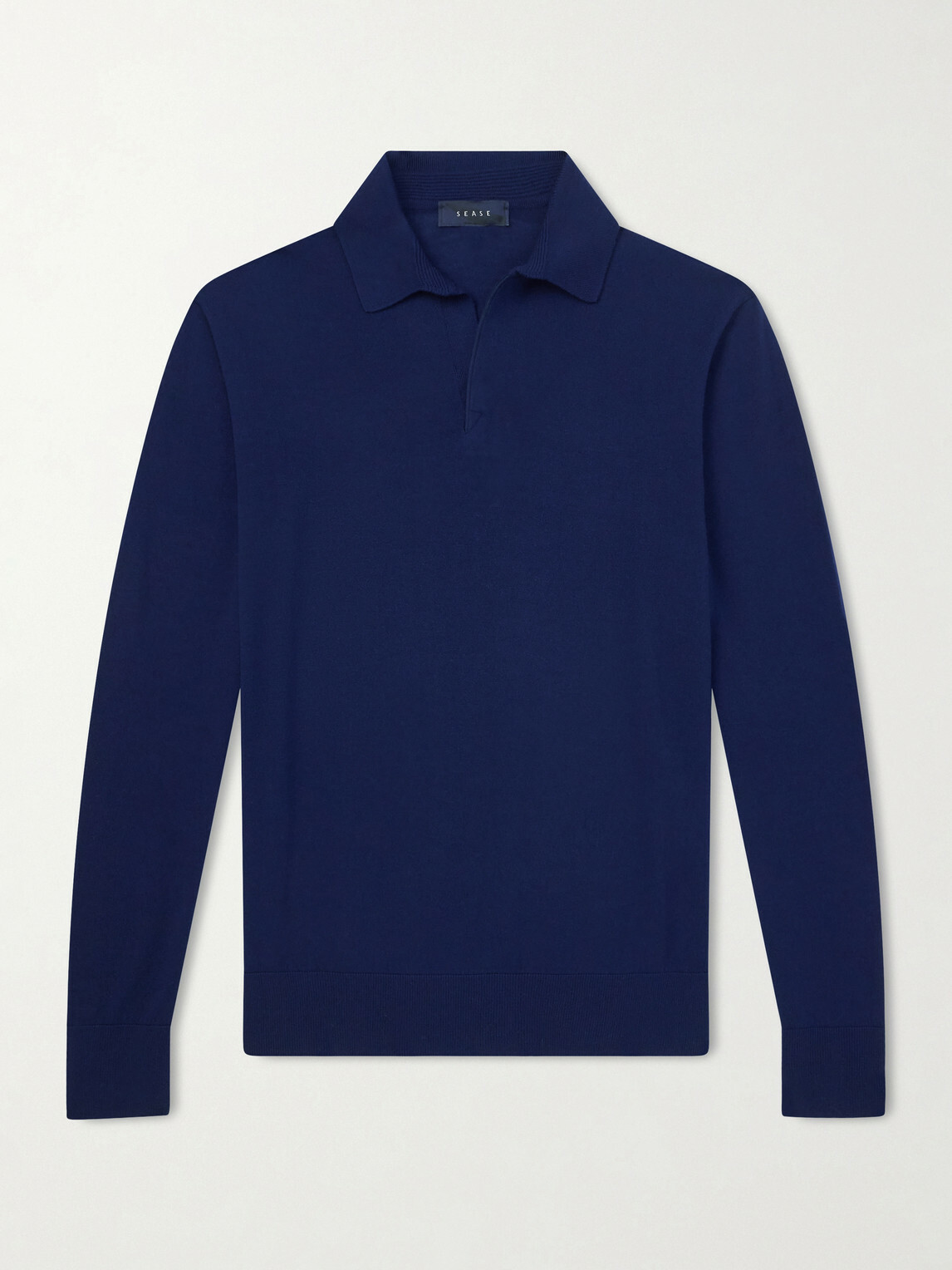 SEASE - Lasca Virgin Wool Polo Shirt - Blue