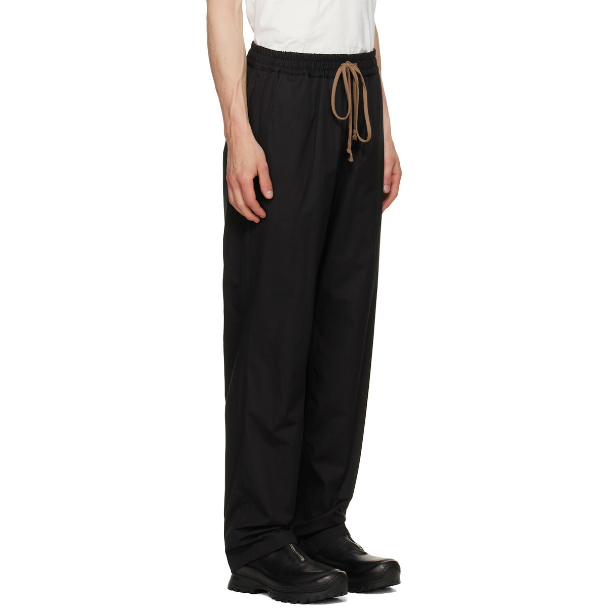 JKEEFER Black Alec Drawcord Trousers