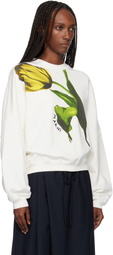 Marni Off-White Artists' Capsule Cotton Tulip Print Sweatshirt