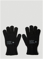 And Wander - Text Print Gloves in Black