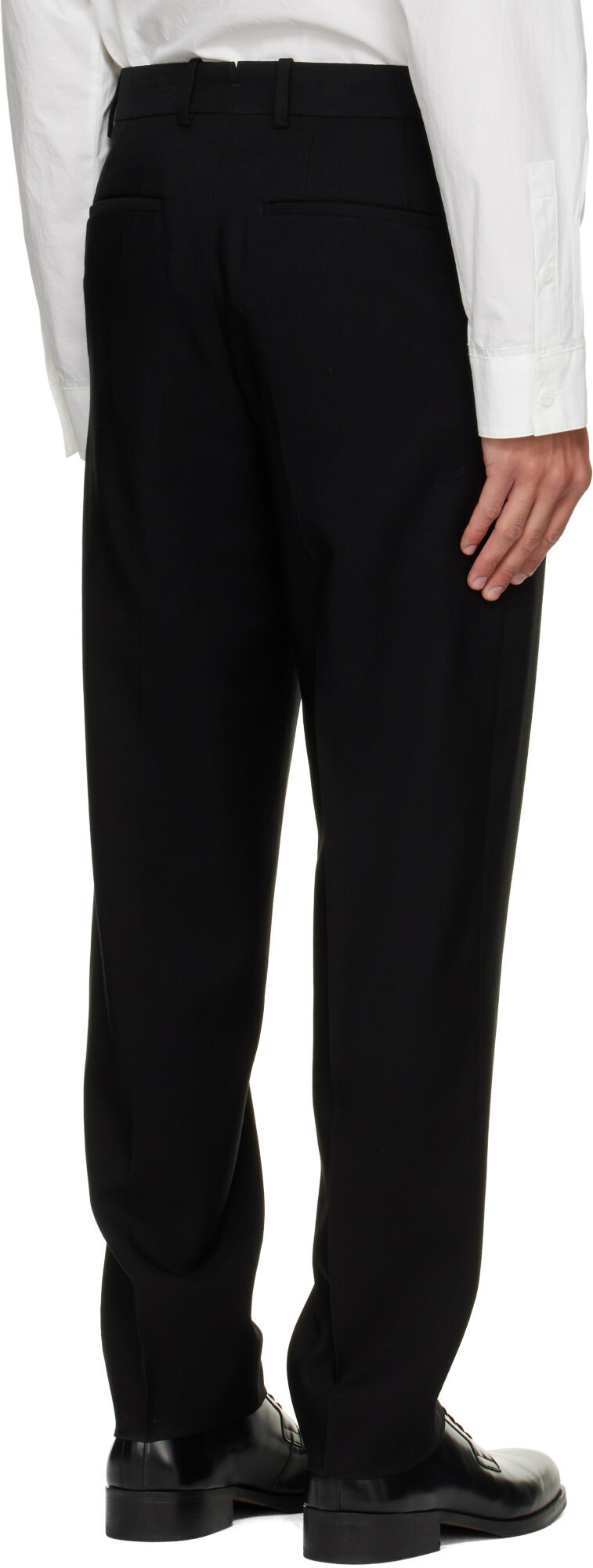 Solid Homme Black Wool Set-Up Trousers