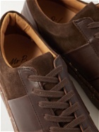 Mr P. - Larry Leather-Panelled Re-Suede Sneakers - Brown