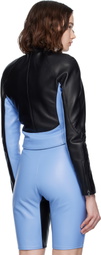 ABRA Black & Blue Wet Leather Jacket