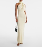Aya Muse Thea scarf-detail ribbed-knit maxi dress