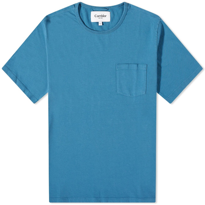 Photo: Corridor Men's Garment Dyed Pocket T-Shirt in Blue