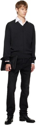 TOM FORD Black Shiny Printed Croc Elkan Chelsea Boots