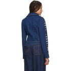 Kreist Indigo Studded Round Shoulders Denim Jacket