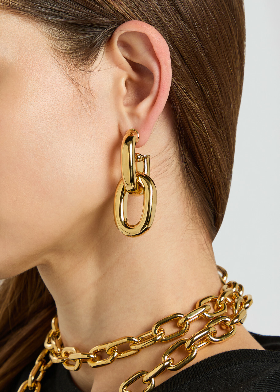 Rabanne XL Link Chain Hoop Earrings - Gold - One Size