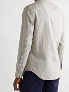 Brioni - Striped Cotton and Cashmere-Blend Twill Shirt - Gray