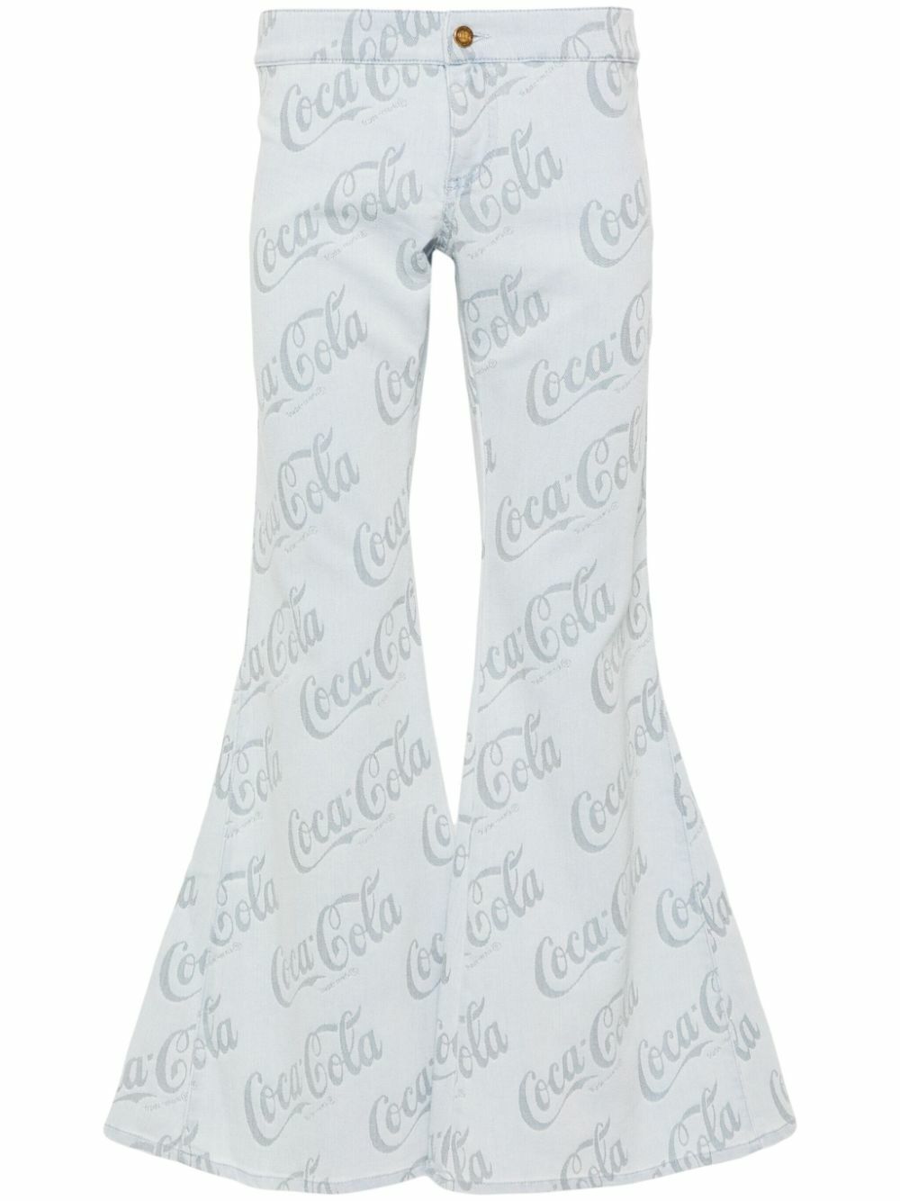 ERL X Coca Cola Cool Grey Low-Rise Flared Jeans